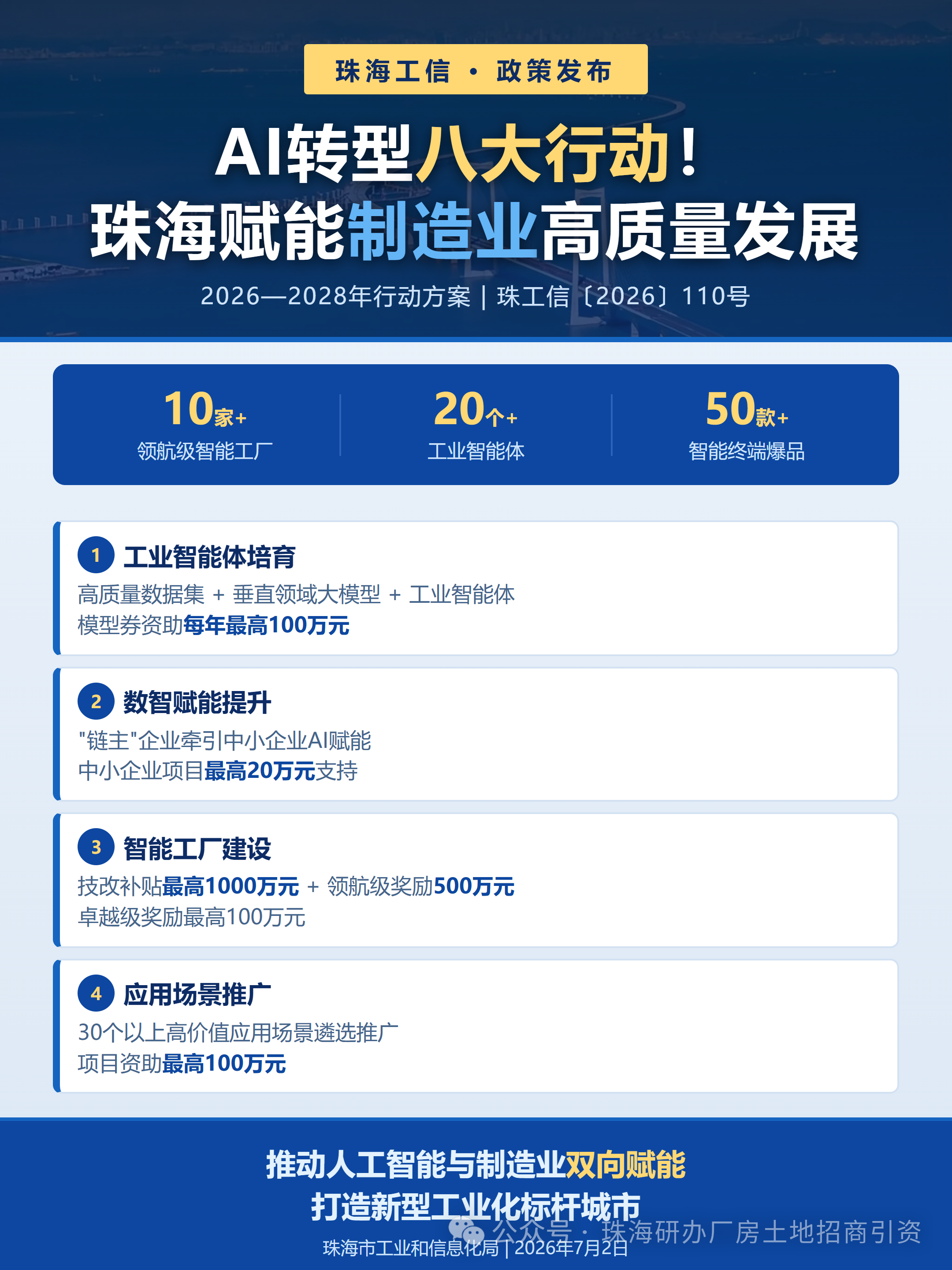 珠海印发AI赋能制造业高质量发展行动方案：2028年千亿智能终端产业规模