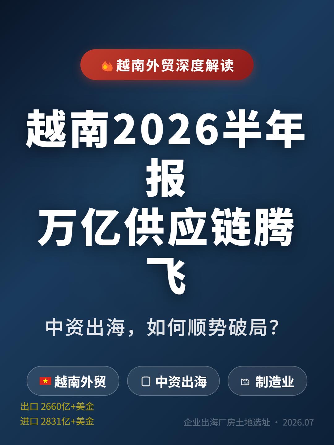 仓库出租，越南2026上半年外贸半年报 万亿供应链腾飞 中资出海建厂选址指南