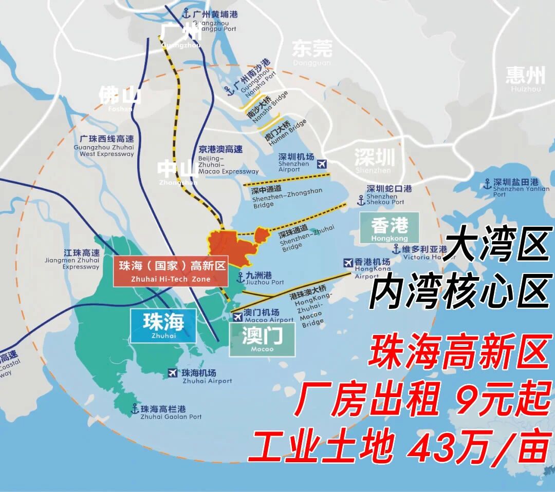珠海高新区产业用地土地出售招商-厂房土地租售选址
