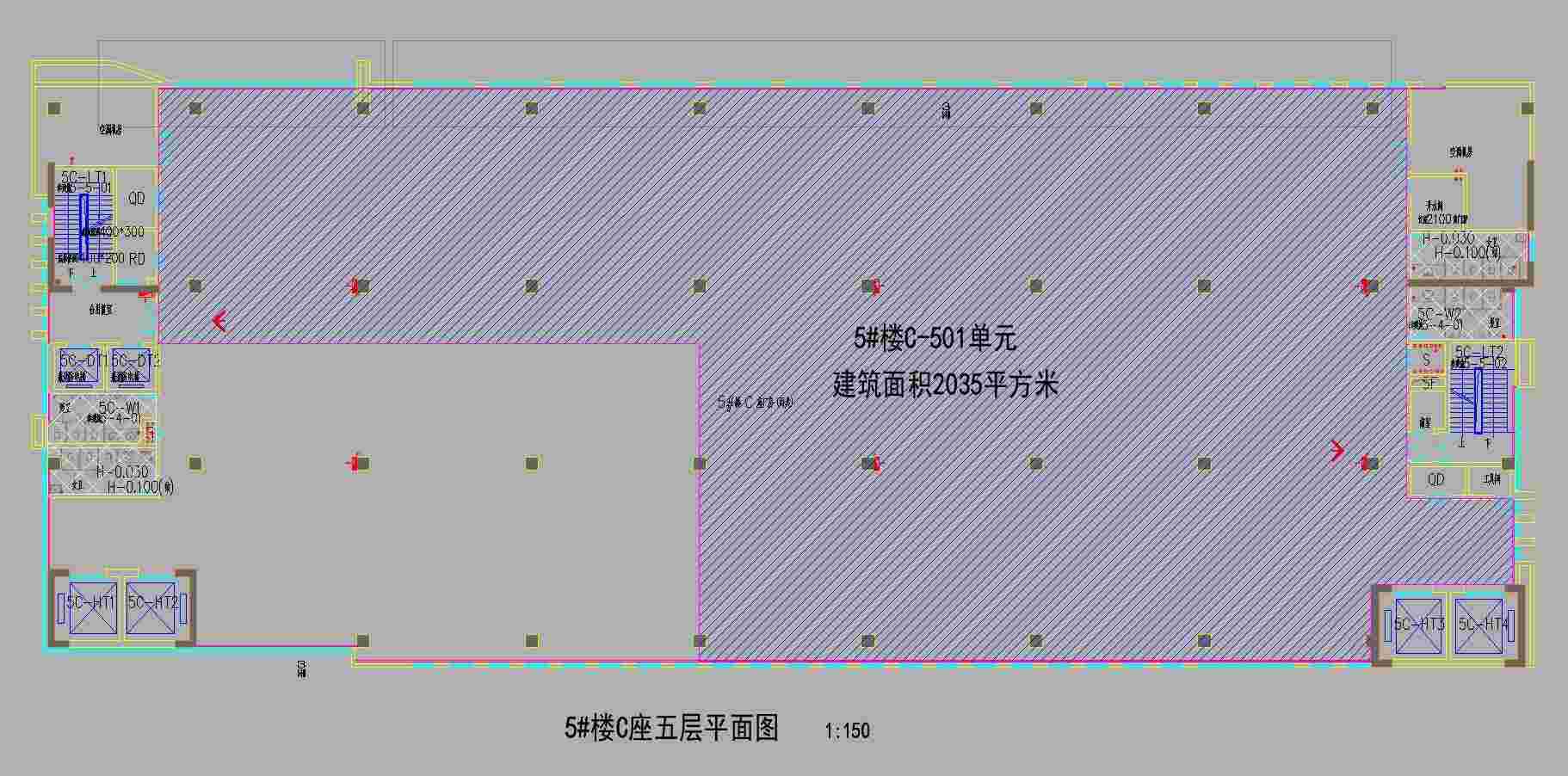 深圳应人石站研办办公厂房单元图纸