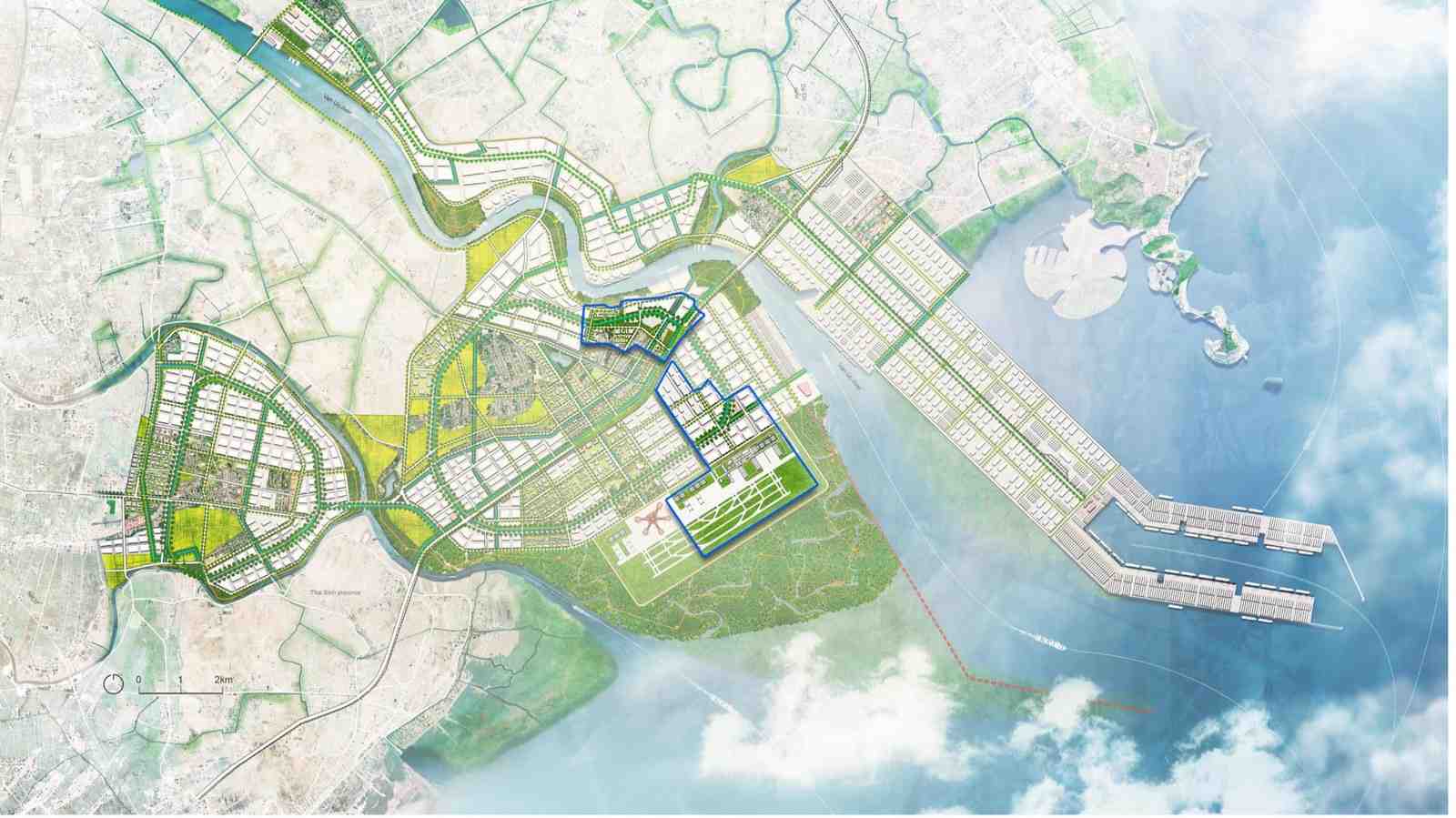 先浪一工业园区实景蓝图：临海工业新城与深水港联动