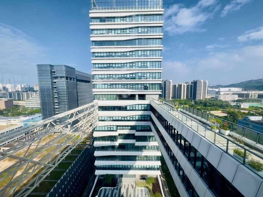 高层塔楼与空中连廊，园区整体品质较高