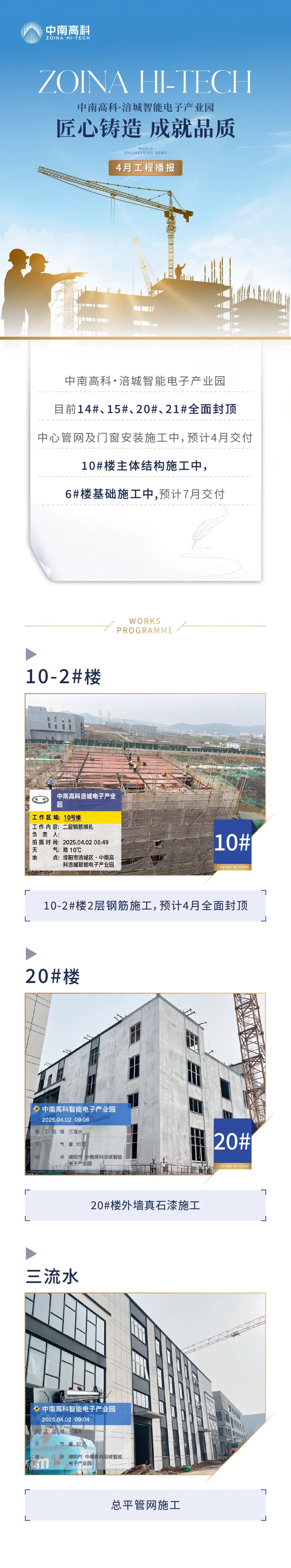 匠心铸造·成就品质|中南高科·涪城智能电子产业园4月工程播报